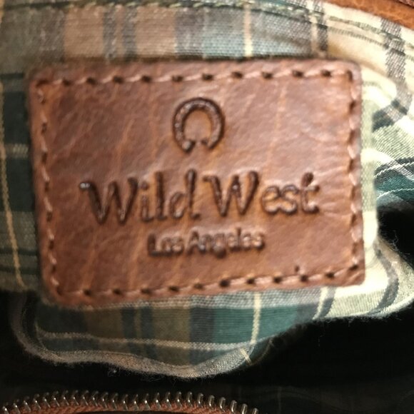 Wild West Los Angeles Brown Leather Crossbody or Shoulder Saddle Bag Pockets - Picture 9 of 12